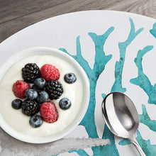 Load image into Gallery viewer, CounterArt Coral Life Reversible Easy Care Set of Four Placemats, Made in the USA

