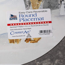 Load image into Gallery viewer, CounterArt Snowy Day Snowman Reversible Easy Care Set of Four Placemats Made in The USA
