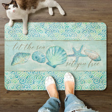 Load image into Gallery viewer, CounterArt Anti-Fatigue Comfort Floor Mats Set You Free Sea Shells - Printed in The USA 30” x 20”
