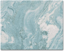 Load image into Gallery viewer, CounterArt Teal Quartz Design Tempered Glass Counter Saver/ Cutting Board 15&quot; by 12&quot;
