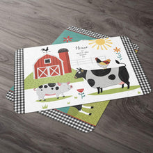 Load image into Gallery viewer, CounterArt Farm Charm Reversible Rectangular Table Top Placemat Set of 4 Made in The USA
