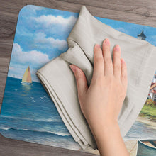 Load image into Gallery viewer, Counterart Reversible Wipe Clean Placemats Lighthouse Mural
