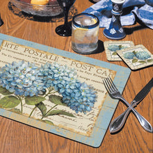 Load image into Gallery viewer, Counterart Blue Hydrangeas Hardboard Placemat, Set of 2

