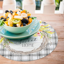 Load image into Gallery viewer, CounterArt Spring Gingham Wreath Reversible Easy Care Set of 4 Placemats, Made in The USA
