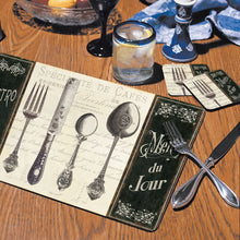 Load image into Gallery viewer, Counterart French Menu Hardboard Placemat, Set of 2
