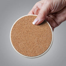 Load image into Gallery viewer, CounterArt Absorbent Round Coaster Set - Green Violetear Hummingbird with Agapantha Bloom
