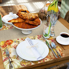 Load image into Gallery viewer, Counterart Set of 4 Reversible Wipe Clean Placemats Watercolor Harvest Made in The USA
