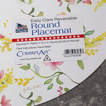Load image into Gallery viewer, CounterArt Spring Gingham Wreath Reversible Easy Care Set of 4 Placemats, Made in The USA
