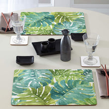 Load image into Gallery viewer, CALA HOME Tropical Green by Lisa Audit Table Mats Boxed Set of Four Placemats

