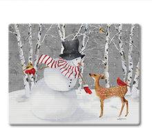 Load image into Gallery viewer, CounterArt Tempered Glass Counter Saver 10” x 8” Snow Day - Printed in the USA
