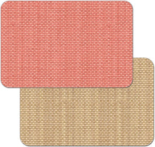 Load image into Gallery viewer, CounterArt Coral and Natural Basket Weave Design Reversible Easy Care Plastic Placemat Set of 4 Made in The USA
