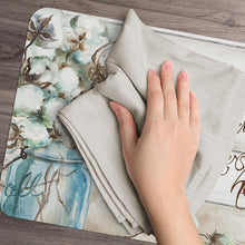 Load image into Gallery viewer, Counterart Cotton Boll Reversible Rectangular Wipe Clean Placemat Set of 4 Made in The USA
