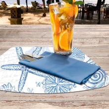 Load image into Gallery viewer, CounterArt Coastal Sketch Reversible Easy Care Set of Four Placemats, Made in The USA
