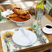 Load image into Gallery viewer, CounterArt Sunflower Splendor by Beth Grove Reversible Easy Care Set of Four Placemats, Made in The USA
