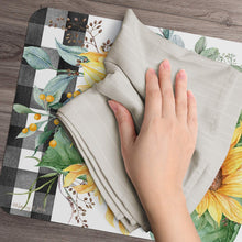 Load image into Gallery viewer, CounterArt Sunflower Fields Reversible Rectangular Placemat Set of 4 Made in The USA

