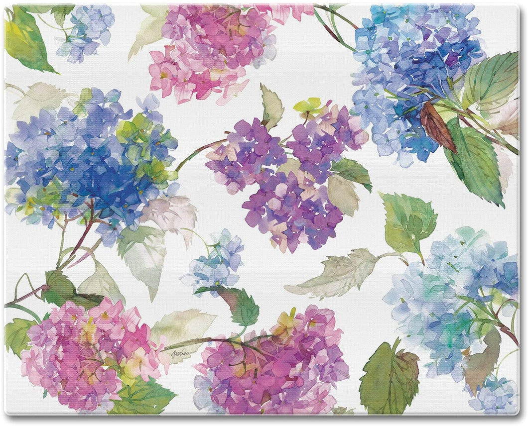 CounterArt Multi Hydrangea Tempered Glass Counter Saver/Cutting Board 15 inch by 12 inch