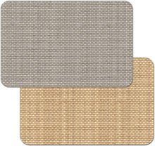 Load image into Gallery viewer, CounterArt Taupe and Natural Basket Weave Design Reversible Easy Care Plastic Placemat Set of 4 Made in The USA

