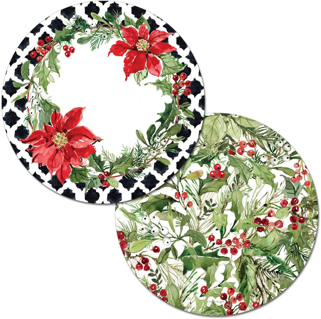 CounterArt Cardinal Greenery Reversible Easy Care Plastic Placemat Set of 4 Made in The USA