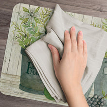 Load image into Gallery viewer, Counterart Farmer&#39;s Market Reversible Rectangular Wipe Clean Placemats Set of 4 Made in The USA
