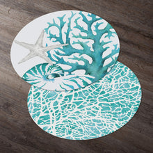 Load image into Gallery viewer, CounterArt Coral Life Reversible Easy Care Set of Four Placemats, Made in the USA
