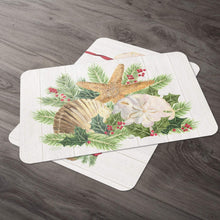 Load image into Gallery viewer, Counterart Reversible Set of 4 Wipe Clean Placemats Christmas by The Sea
