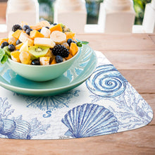 Load image into Gallery viewer, CounterArt Coastal Sketch Reversible Easy Care Set of Four Placemats, Made in The USA
