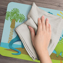 Load image into Gallery viewer, CounterArt Kids Dino World Reversible Rectangular Wipe Clean Placemat Set of 4
