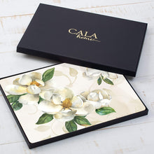 Load image into Gallery viewer, CALA HOME Magnolias by Sandy Clough Table Mats Gift Boxed Set of Four Placemats
