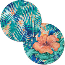 Load image into Gallery viewer, CounterArt Miami Palms Reversible Easy Care Set of Four Placemats, Made in The USA
