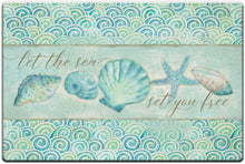 Load image into Gallery viewer, CounterArt Anti-Fatigue Comfort Floor Mats Set You Free Sea Shells - Printed in The USA 30” x 20”
