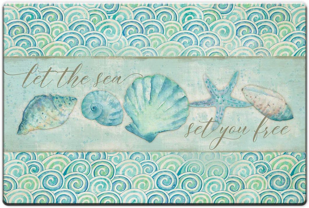 CounterArt Anti-Fatigue Comfort Floor Mats Set You Free Sea Shells - Printed in The USA 30” x 20”