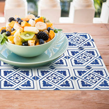 Load image into Gallery viewer, CounterArt Reversible Easy Care Placemats - Blue Delft Set of 4 - Made in The USA
