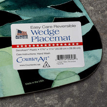 Load image into Gallery viewer, CounterArt Gossamer Palms Reversible Easy Care Set of Four Placemats, Made in The USA
