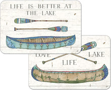 Load image into Gallery viewer, CounterArt Lake Sketches Reversible Rectangular Placemat Set of 4
