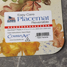 Load image into Gallery viewer, Counterart Set of 4 Reversible Wipe Clean Placemats Watercolor Harvest Made in The USA

