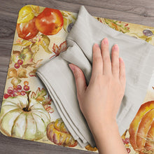 Load image into Gallery viewer, Counterart Set of 4 Reversible Wipe Clean Placemats Watercolor Harvest Made in The USA
