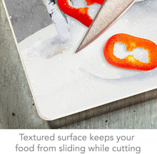 Load image into Gallery viewer, CounterArt Tempered Glass Counter Saver 10” x 8” Snow Day - Printed in the USA
