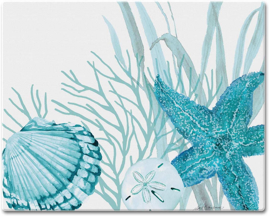 CounterArt Coral Life Tempered Glass Counter Saver Cutting Board 15 inch by 12 inch Made in the USA