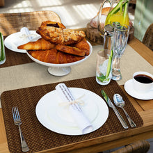 Load image into Gallery viewer, CounterArt Natural Basket Weave Design Reversible Easy Care Plastic Placemat Set of 4 Made in The USA
