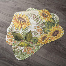 Load image into Gallery viewer, CounterArt Reversible Wedge Placemat Sunflowers
