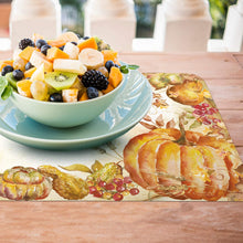 Load image into Gallery viewer, Counterart Set of 4 Reversible Wipe Clean Placemats Watercolor Harvest Made in The USA
