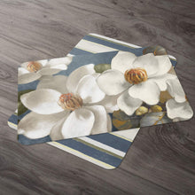 Load image into Gallery viewer, Counterart Magnolia On Blue Reversible Rectangular Wipe Clean Placemat Set of 4 Made in The USA
