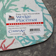 Load image into Gallery viewer, CounterArt Ocean Finds by Daphne B Reversible Easy Care Set of Four Placemats, Made in The USA
