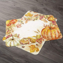Load image into Gallery viewer, Counterart Set of 4 Reversible Wipe Clean Placemats Watercolor Harvest Made in The USA
