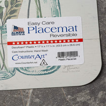 Load image into Gallery viewer, Counterart Blooming Thoughts Reversible Wipe Clean Placemats Set of 4 Made in The USA
