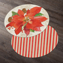 Load image into Gallery viewer, CounterArt Grand Poinsettia Reversible Easy Care Set of Four Placemats, Made in The USA
