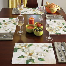 Load image into Gallery viewer, CALA HOME Magnolias by Sandy Clough Table Mats Gift Boxed Set of Four Placemats
