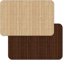 Load image into Gallery viewer, CounterArt Natural Basket Weave Design Reversible Easy Care Plastic Placemat Set of 4 Made in The USA
