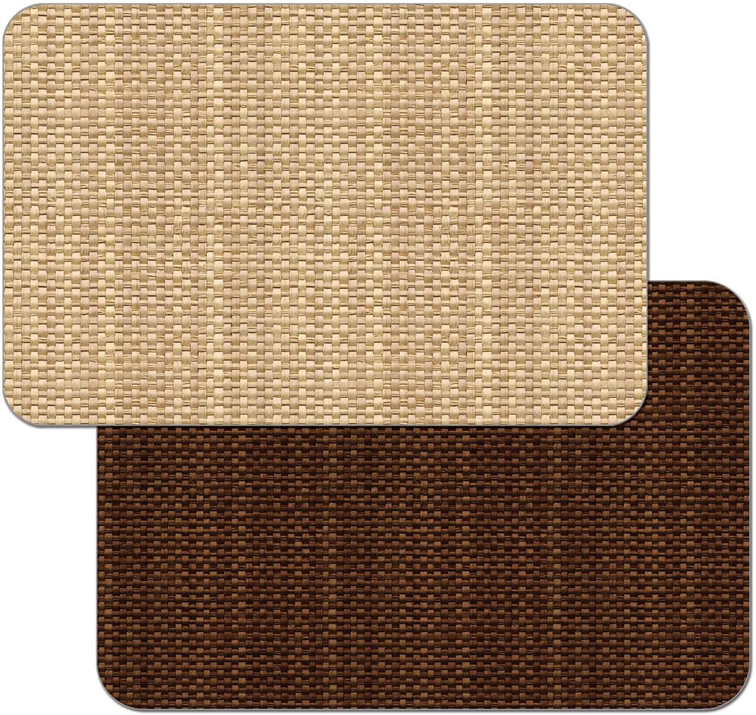CounterArt Natural Basket Weave Design Reversible Easy Care Plastic Placemat Set of 4 Made in The USA
