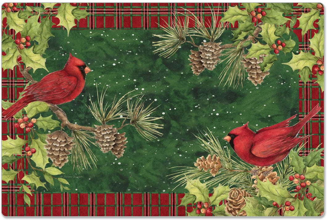 CounterArt Anti-fatigue Comfort Floor Mats Cardinals-Pine-Holly - Printed in the USA 30” x 20”